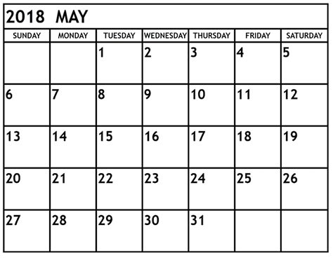 May Calendar 2018 Printable With Notes Oppidan Library