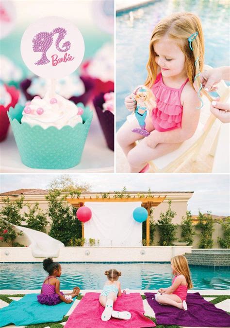 Perfect for a summer or pool party, tropical decor, bright colors and creative labeling can make your party look like something straight out of the krusty krab. Pearl Princess Barbie Pool Party {Movie Inspired ...