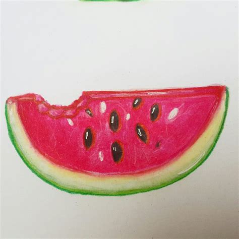 Quick Sketch Of Watermelon Slice Made With Copics And Some Prismacolor