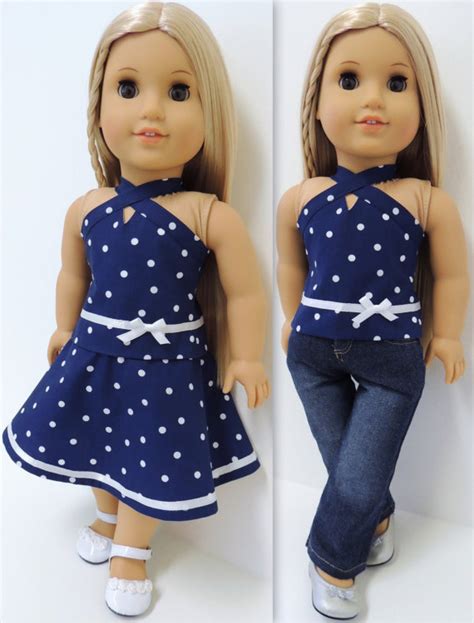 This pattern will fit your 18″ doll. Lillian Dress and Top sewing pattern for 18 inch dolls ...