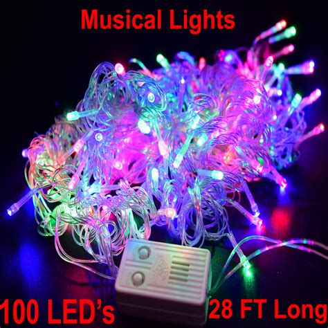 Musical Christmas Lights Twinkling Tree 100 Led Strip With Music Clear