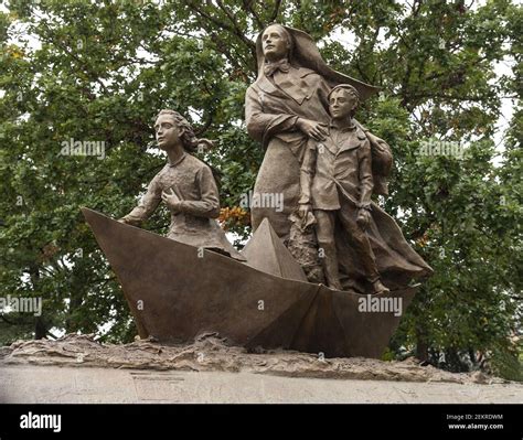 view of mother cabrini memorial in battery park unveiled on columbus day in new york on october