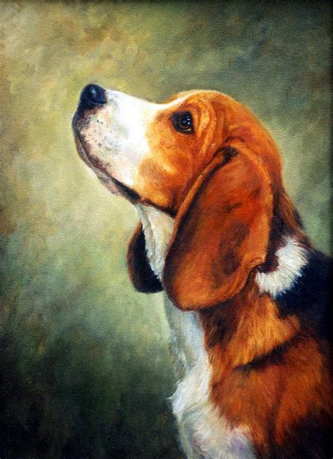 Beagle Dog Portrait Painting By Olde Time Mercantile