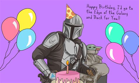 Birthday Card Mandalorian Birthday Card Baby Yoda Star Wars