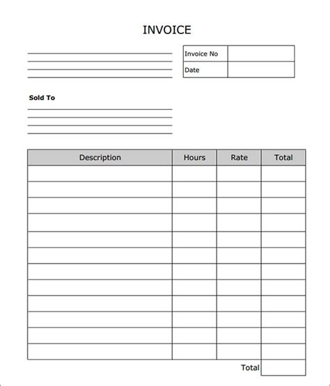 34 Printable Service Invoice Templates Sample Templates