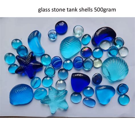 Free Shipping Mediterranean Blue Glass Stone Shell Aquarium Decorations