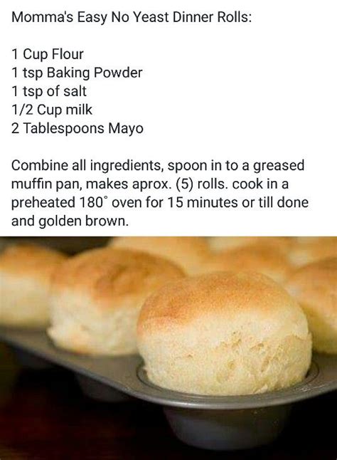 These no yeast dinner rolls are sure to be a hit for your next dinner. Momma's Easy No Yeast Dinner Rolls | Dinner | Pinterest ...