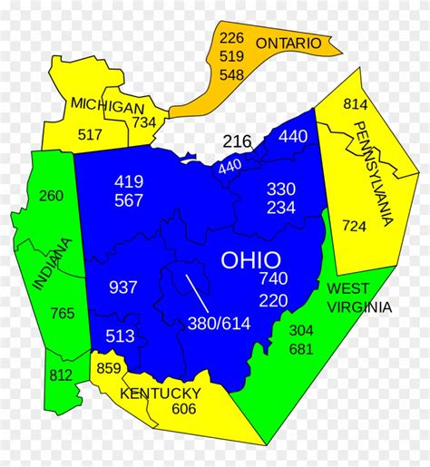 Area Codes In Ohio Map World Map