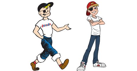 He wears a black eyepatch, lending him a distinctive appearance. Exclusive: Meet the new-look Bazooka Joe