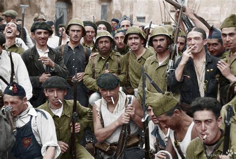 Spanish Civil War Republican Militia In Granen September 1936