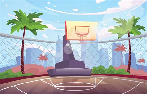 Outdoor Basketball Court Background 3087675 Vector Art At Vecteezy