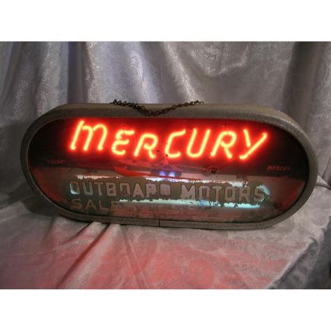 Vintage Neon Mercury Outboard Motors Sign
