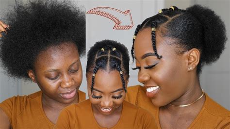 Here is a easy protective hairstyle on 4c natural hair. QUICK Natural Hairstyle and It's CUTE For Summer On Short ...