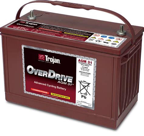 Batería Agm Overdrive™ Agm 31 Trojan Battery Company Bloque 12