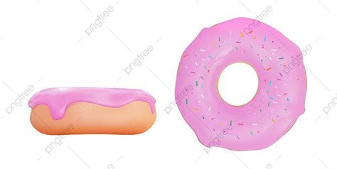 Donuts Sweet Vector Hd Images Realistic 3d Sweet Tasty Donut With Pink