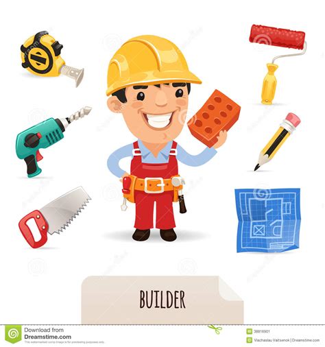 Builders Icons Set Stock Vector Image 38816901