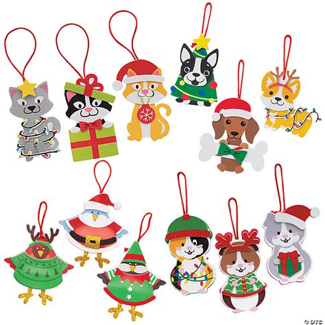 Bulk Animal Christmas Ornament Craft Kit Assortment Makes 48