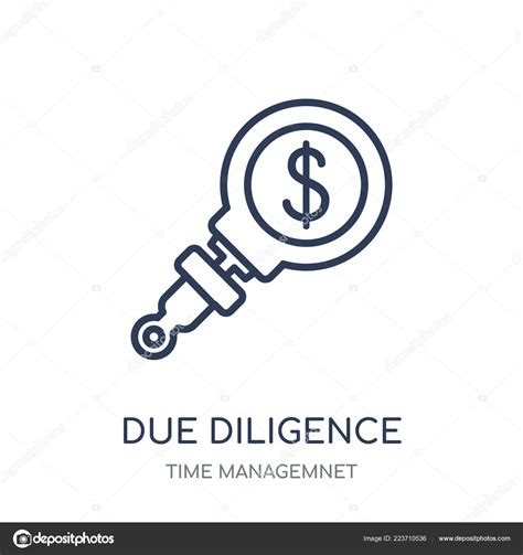 Due Diligence Icon Due Diligence Linear Symbol Design Time Managemnet