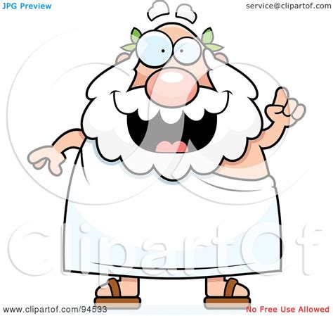 Royalty Free Rf Clipart Illustration Of A Plump Greek Man Holding Up