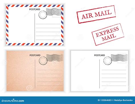 Postal Correo Aéreo Ejemplo De La Tarjeta Postal Para El Diseño Postcar