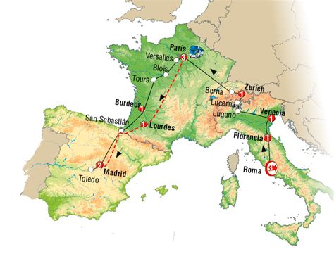 Lea más en las embassypages de suiza. Italia, Suiza, Francia, España - PJR International Travel
