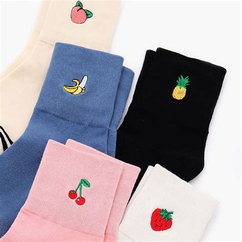 Shippo Fruit Embroidery Socks Yesstyle Trendy Socks Sock Outfits Fashion Socks