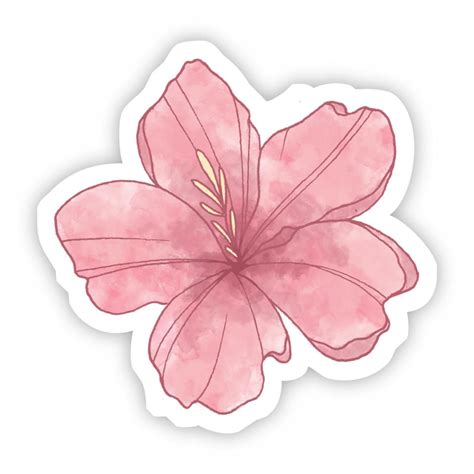 Pink Flower Watercolor Sticker Watercolor Stickers Aesthetic
