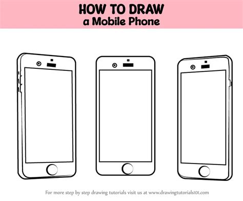 How To Draw A Mobile Phone Everyday Objects Step By Step