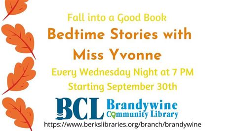 bedtime stories with miss yvonne fall into a good book berks county public libraries