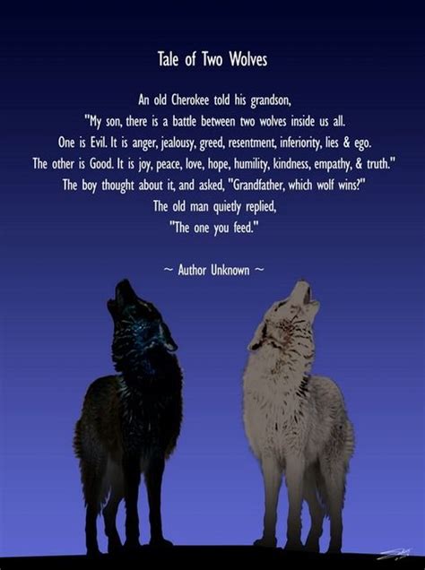 The Cherokee Legend Of The Two Wolves Best Quotes Of All Time Pinterest