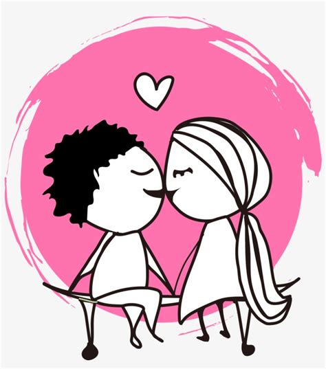 Cartoon Couple Kissing Vector Love Png Image Transparent Png Free