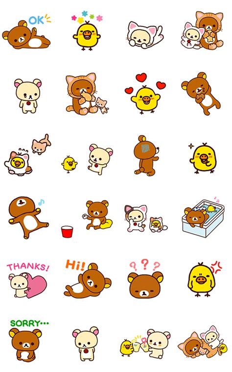 Rilakkuma Animated Stickers Line Stickers Hello Kitty Drawing Cute