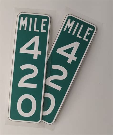 Two 420 Mile Marker Decals 60 X 175 In Etsy