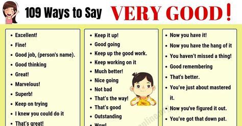 Very Good Synonym: 109 Useful Ways to Say VERY GOOD in English in 2020 ...