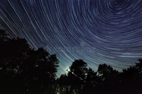 Star Trail In The Night Sky Stock Image Image Of Space Milky 80483815