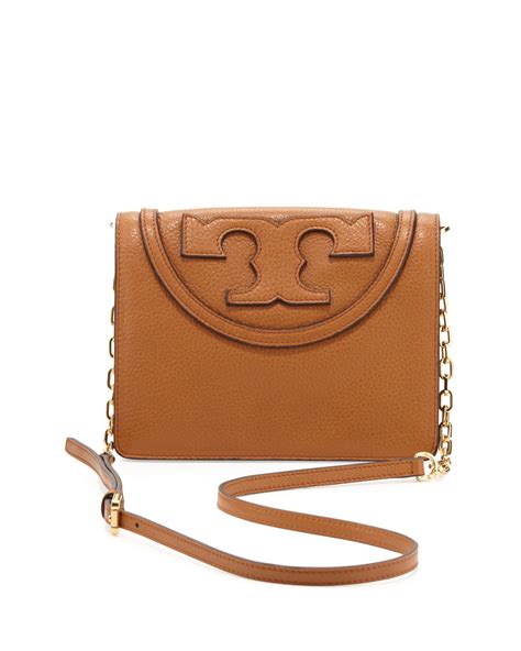 The realreal is the world's #1 luxury consignment online store. Tory Burch All T Pebbled Crossbody Bag in Brown - Lyst