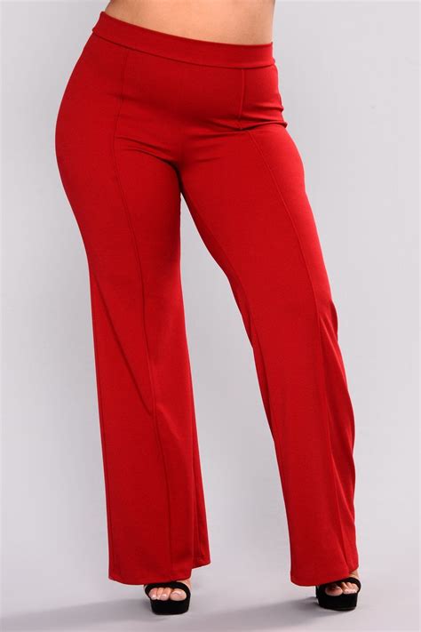 Victoria High Waisted Dress Pants Ruby In 2021 Red Pants Fashion