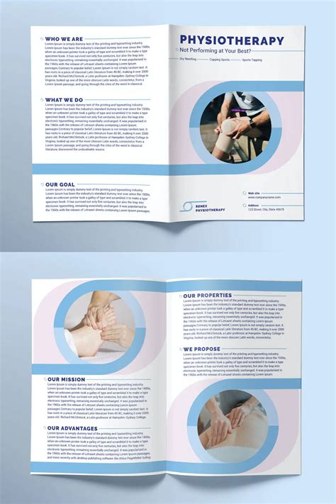 Physiotherapy Brochure Bifold Template Ai Eps Indd Psd