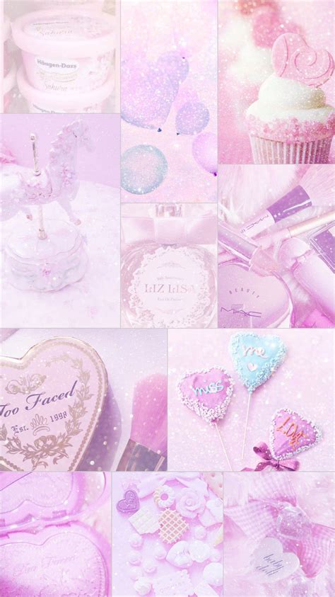 Want to discover art related to pink_aesthetic? pink,cute collage | Pink glitter wallpaper