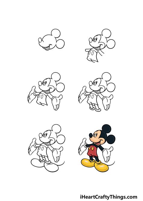 How To Draw Mickey Mouse Full Body Step By Step