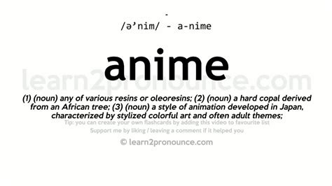 Pronunciation Of Anime Definition Of Anime Youtube