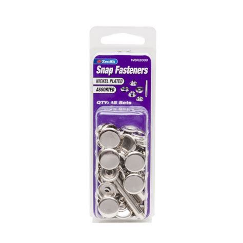 Zenith Nickel Plated Brass Snap Fastener Kit With Tool Bunnings Warehouse