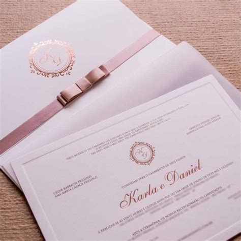 Convite De Casamento Rose Nude Convite Papel E Estilo
