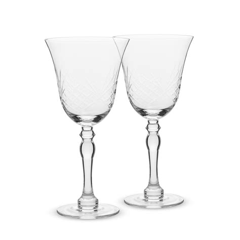 Drinking Glasses Men Chateau Vintage Faceted Crystal Goblet Drink