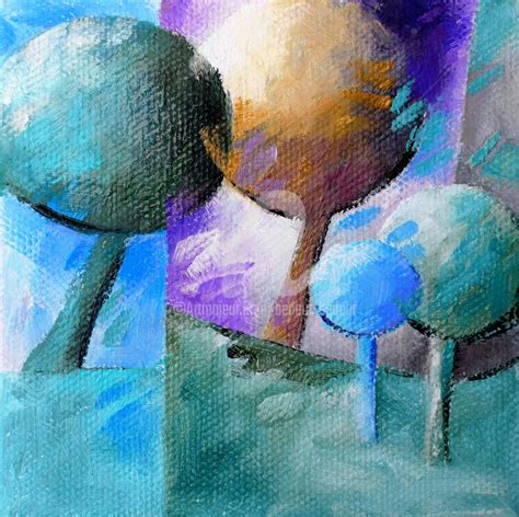 Blue Trees 005 Painting By Béatrice Bedeur Artmajeur