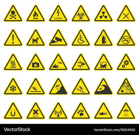 Set Of Vector Warning Signs Symbols Icons Iso Standard Vector My Xxx