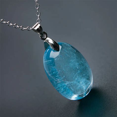 Genuine Natural Blue Topaz Pendant Gemstone Crystal X X Mm Fine