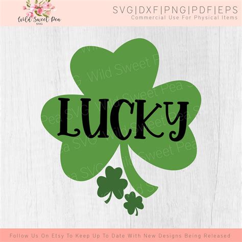 Lucky Shamrock Svg St Patricks Day Svg Irish Svg Lucky Svg