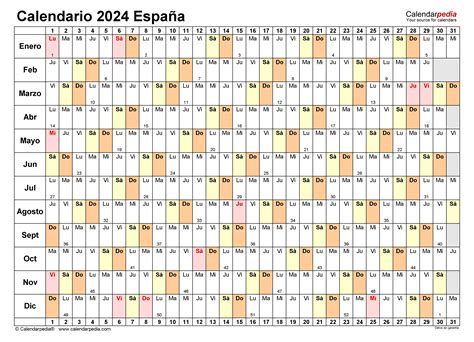 Calendario En Word Excel Y Pdf Calendarpedia