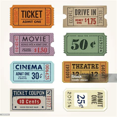 Vintage Tickets And Coupons Collection Stock Illustration Download